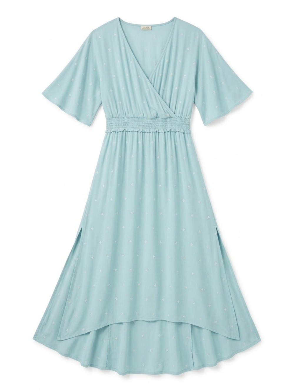 Charli Size 6 Women's Light Blue V-Neck Smocked Waist Maxi Dress